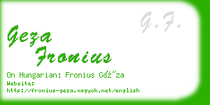 geza fronius business card